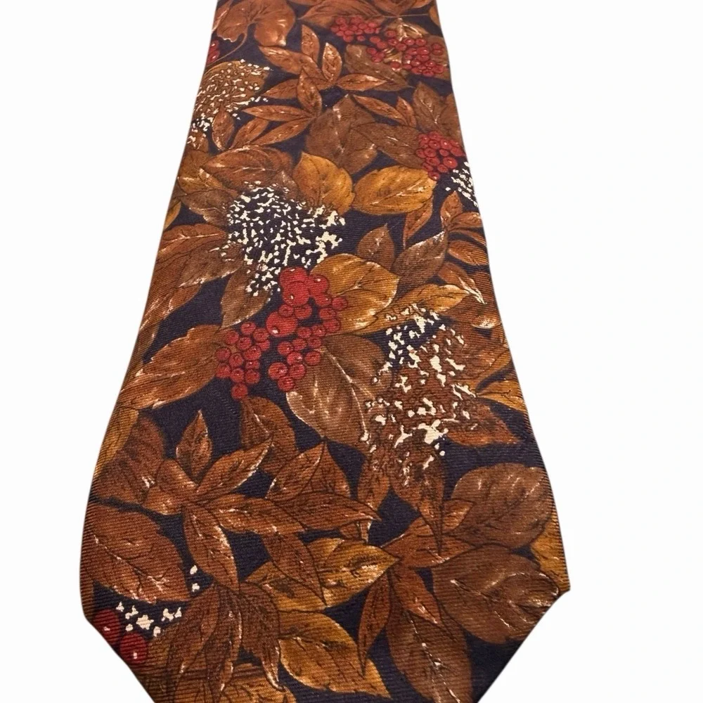 Bugatti Men Neck Tie 100% Italian Silk‎ - Made in USA - Floral